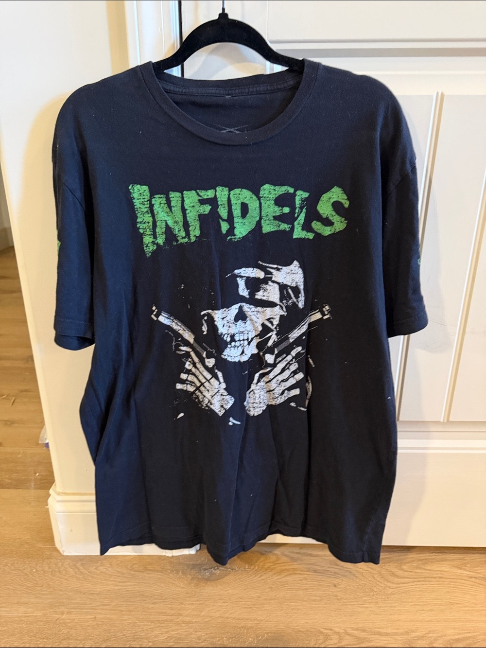 Grunt Style Black Kids' Tee with Green INFIDELS Print